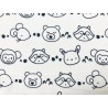 Tissu à colorier Sprizzy têtes d'animaux - Coton OekoTex souris singe lapin