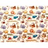 Mini animaux sur fond jaune- Coton OekoTex